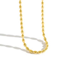 Корейское ожерелье из серебра 925 пробы, элегантное женское ожерелье с овальными бусинами и бусинами, Крутое ожерелье до ключиц, чокер 2024 - купить недорого