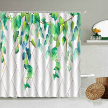 Green Leaf Flowers Shower Curtain Art Natural Bathroom Waterproof Polyester Fabric Curtains Home Decoration Toilet Partition 2024 - buy cheap
