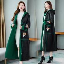 Ladies Faux Suede Fleece Coats For Women Winter Thermal Hooded Faux Long Sleeve Fake Sheepskin Parkas Maxi Print Outwear AA5227 2024 - buy cheap