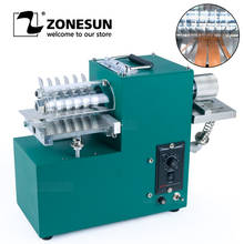 ZONESUN-máquina de doble cabeza V04, cortador de correa, cortadora de bordes, máquina de laminación plegable, cortadora de artesanía de cuero 2024 - compra barato