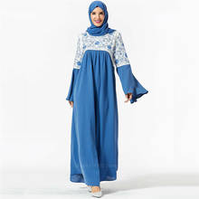 Fashion Women Muslim Islamic Clothing Hijab Dress Floral Embroidery Abaya Dubai Kaftan Marocain Pakistan Arabic Party Long Robe 2024 - buy cheap