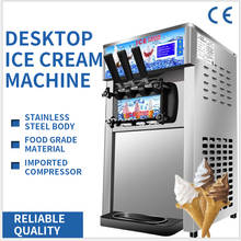 Commercial Three flavors Ice Cream Machine ZM-168 Desktop Small Three-color Soft Ice Cream Making Machine 2024 - buy cheap