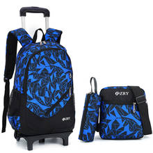 Crianças sacos de escola removíveis para meninas meninos mochila escolar com 2 rodas trole mochila crianças bagagem mochila de viagem 2024 - compre barato