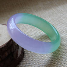 Pulsera de gemas de Jade, brazalete de color verde, púrpura, lavanda, hermosa, China, 62mm, A-009 2024 - compra barato
