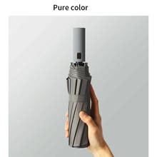 Yada-guarda-chuva automático cor sólida 12k, ideal para negócios, sol e chuva, à prova de vento, e dobra, modelo 200054 2024 - compre barato