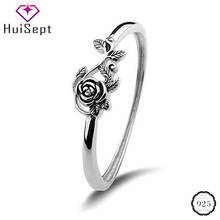 HuiSept Vintage Silver 925 Women Ring Jewelry for Wedding Party Flower Shaped Rings Fashion Ornaments Gifts Wholesale size 5-10 2024 - buy cheap