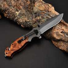 Pocket Folding Knife Tactical Military 440C Blade Wooden Handle Hunting Knife Outdoor Camping Self Defense EDC Tool 2024 - buy cheap