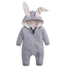 2020 New Spring Autumn Baby Child Cute Big Ears Rabbit Conjoined Hooded Zipper Crawling Suit Baby Jumpsuit 0-18 months 2024 - buy cheap