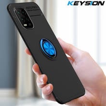 KEYSION-funda con anillo de Metal para móvil, carcasa trasera de silicona mate a prueba de golpes para Xiaomi Mi 10 Lite 10 Youth 5G, Mi 10 Pro 5G 2024 - compra barato