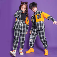Kids Festival Hip Hop outfits Plaid Casual Pants dancing clothing Girl Boys carnival Jazz Dance Costume Clothes Wear 2024 - buy cheap