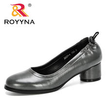 ROYYNA-zapatos de tacón alto de punta redonda para mujer, calzado de vestir de ocio, calzado de boda, barco, Tenis femeninos, nuevos diseñadores, a la moda, 2020 2024 - compra barato