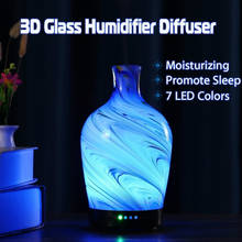 Difusor de aceite esencial de aromaterapia de vidrio Humidificador de niebla fría luces LED de 7 colores cambiantes para el hogar, la Oficina, el dormitorio y la sala de estar 2024 - compra barato