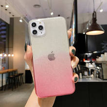 Gradient Glitter Clear Case For Apple iPhone 11 Pro Max X XS XR 8 Plus 7 SE 2 2020 SE2 6 Silicone Cover Transparent Luxury Brand 2024 - buy cheap