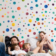 80 шт./компл. цветные точки горошек круг стикер на стену s для детской комнаты домашний декор наклейка на стену DIY ПВХ детский точечный стикер Фреска 2024 - купить недорого