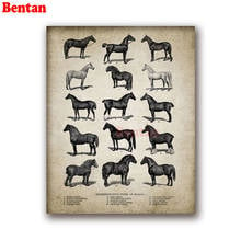 Retro horse 5D DIY Full Square Diamond Painting Needlework Diamond Embroidery Cross Stitch Mosaic farm animal art decoration 2024 - buy cheap