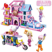 678pcs 4in1 Girl Toys Shop Ice Cream Car Building Blocks Friends Girls City Architecture Bricks Set Block Toys For Children Gift 2024 - buy cheap