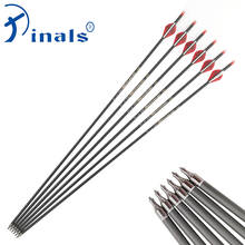 Pinals Archery Spine 300 340 400 500 600 Carbon Arrows ID 6.2mm Shafts 2inch Vanes Points Compound Recurve Bow Hunting Shooting 2024 - buy cheap