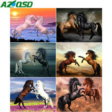 AZQSD 5D DIY Diamond Embroidery Horse Mosaic Handmade Gift Full Drills Diamond Painting Animals Needlework Home Decoration 2024 - buy cheap