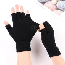 Half-finger Woolen Gloves Cashmere Short Wool Knitted Warm Unisex Fingerless Wrist Gloves Stretch Mitten Wool Winter M8D3 2024 - buy cheap