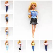 Модная Одежда для кукол Барби, комплект одежды, рубашка, топ, юбка, брюки, брюки, 1/6, шарнирный кукольный домик, игрушка для девочки, подарок «сделай сам» 2024 - купить недорого