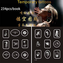 Plantillas de tatuaje para hombre y mujer, tatuaje de Henna India para cuello, aerógrafo temporal con purpurina, plantillas de dedo de mano, 234 diseños 2024 - compra barato