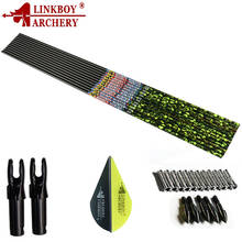 12pcs Linkboy Archery Pure Carbon Arrows Shaft Spine 300 340 30inch for Compound Bow Hunting Shooting 2024 - buy cheap