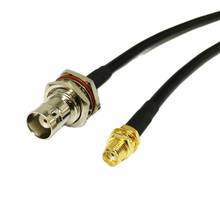 1PC New  SMA  Female Jack Nut To  BNC  Female Bulkhead RG58 Coaxial Cable Adapter 50CM/100CM Wholesale Price 2024 - buy cheap