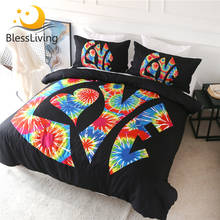 Floestar-conjunto de cama estilo hip hop, roupa de cama retrô com letras coloridas e edredon, 3 peças 2024 - compre barato