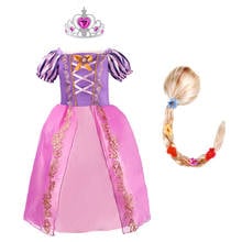 Vestido de Rapunzel para niñas pequeñas, disfraz de fiesta de cumpleaños, ropa de princesa enredada, disfraz de Navidad 2024 - compra barato