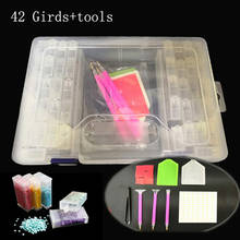 Kit de ferramentas para pintura com strass, 28/42/56/64 girds 5d diy, recipiente para armazenamento de ferramentas de pintura com diamantes, estojo organizador de acessórios 2024 - compre barato
