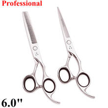Tesoura profissional de cabelo 6.0 #, para corte de cabelo, tesoura de debaste, cabeleireiro, 440c, ferramentas para barbeiro, 2000 # 2024 - compre barato