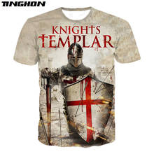 Camiseta com estampa 3d cavaleiros templar, camiseta casual masculina e feminina, moda de hip hop streetwear 2024 - compre barato