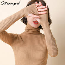 Winter Turtleneck Sweater Women Pullover High Elasticity Jumpers Ladies Sweaters Women's Turtleneck Pullover White Sweater 2019 2024 - buy cheap