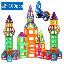 Blocos magnéticos grandes de construção, brinquedos de construção educacionais, para crianças, presente para meninos, 42 a 100 peças 2024 - compre barato