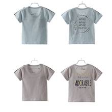 2020 Summer Fashion Unisex Letter T-shirt SLUB Cotton Children Boys Short Sleeve Tees Soft Kid Sports Top For Girls Clothes 2-6Y 2024 - buy cheap