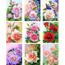 5D DIY Diamond Painting Cross Stitch Chinese Rose Embroidery Mosaic Full Square Round Drill Wall Decor Handcraft Gift 2024 - buy cheap