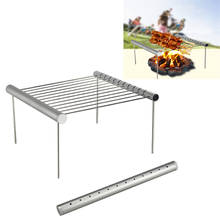 New Portable Camping Grill Rack Folding Compact Stainless Steel Charcoal Barbeque Grill Detachable Grill Stove Cookware 2024 - buy cheap