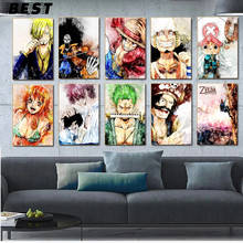 Классическая японская аниме Обезьяна D. Luffy спальня жизнь детская комната диван настенное искусство домашнее украшение качественный масляный постер 2024 - купить недорого