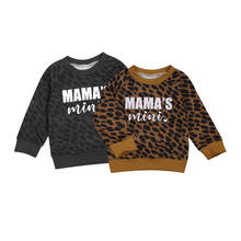 FOCUSNORM 0-4Y Spring Autumn Baby Girls Boys Sweatshirt Tops MAMAS MINI Leopard Print Long Sleeve Pullover Tops 2 Colors 2024 - buy cheap