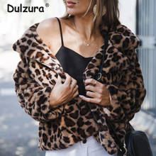 Шикарное леопардовое плотное теплое пальто из искусственного меха, куртки, элегантное мягкое пальто из искусственного меха кролика, куртка, верхняя одежда больших размеров 2024 - купить недорого