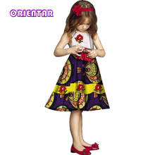 Cute Kids Girl Sleeveless Dress White Lace  African Print Children Midi Dresses Bazin Riche African Dress Party Ball Gown WYT275 2024 - buy cheap