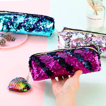 Sequin School Pencil Case for Girls Boys Penal Cute Love Pencilcase Cosmetic Pen Box Big Cartridge Box Stationery Kit Supplies 2024 - buy cheap