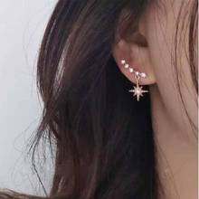 Новинка 2020, модные женские серьги, изящная звезда с кристаллами, женское украшение в корейском классическом стиле, подарки 2024 - купить недорого