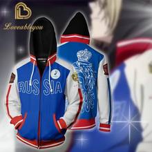 YURI!!! on ICE Cosplay Costume RUSSIA Cosplay Hoodies Zip Unisex Hooded Jacket 3D Printed Coat Sportswear Sweatshirts 2024 - buy cheap