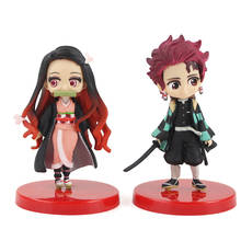 2pcs/set Anime Demon Slayer Kimetsu no Yaiba Figure Kamado Tanjirou Kamado Nezuko Figure toy 2024 - buy cheap