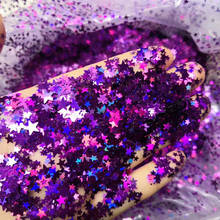 Lentejuelas holográficas de colores para decoración de uñas, 1Kg, 9 colores, 1-2,5mm, estrella de cinco puntos hueca, maquillaje, Estrella hueca, brillo 2024 - compra barato