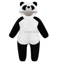Macacão infantil de panda e desenhos animados, roupas de dormir para meninos e meninas, macia, pijama para crianças 2024 - compre barato