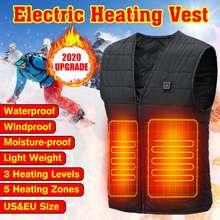 Men autumn Outdoor USB 5 places Infrared Heating Vest Jacket Winter Flexible Electric Thermal Clothing Waistcoat Fishing Hiking 2024 - купить недорого