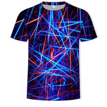 Camiseta masculina de verão 3d impressão digital gráfico t-camisa xadrez listrado psychedelic moda curto mostrar tamanho grande respirável 2024 - compre barato