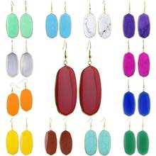 TUMBEELLUWA Women's Stone Crystal Dangle Drop Earrings Oval,Healing Chakra 2024 - buy cheap